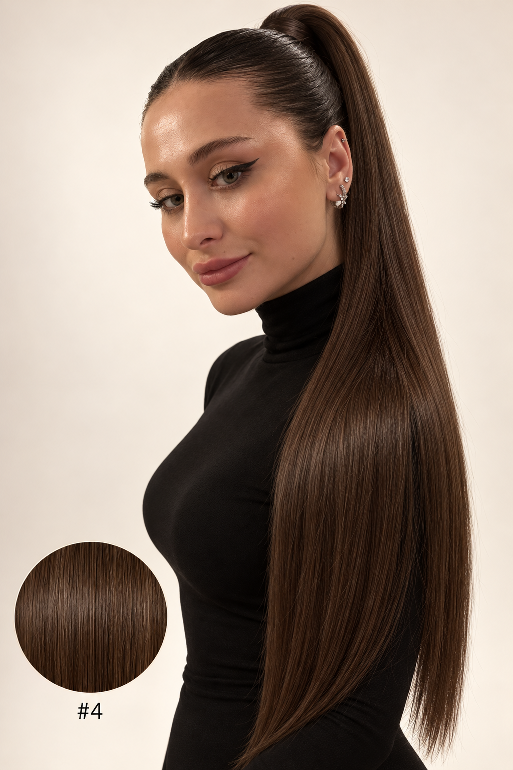 Ponytail Dark nuance #4, modèle et pastille