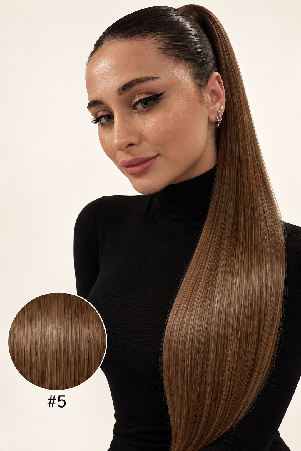 Ponytail Dark nuance #5, modèle et pastille