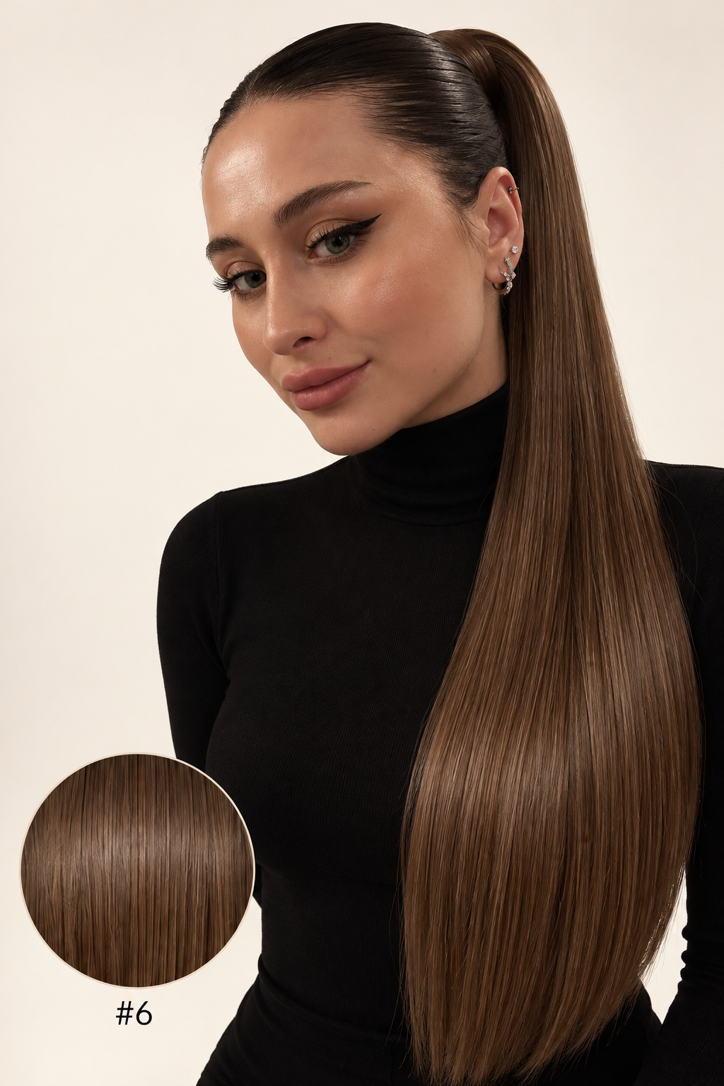 Ponytail Dark nuance #6, modèle et pastille