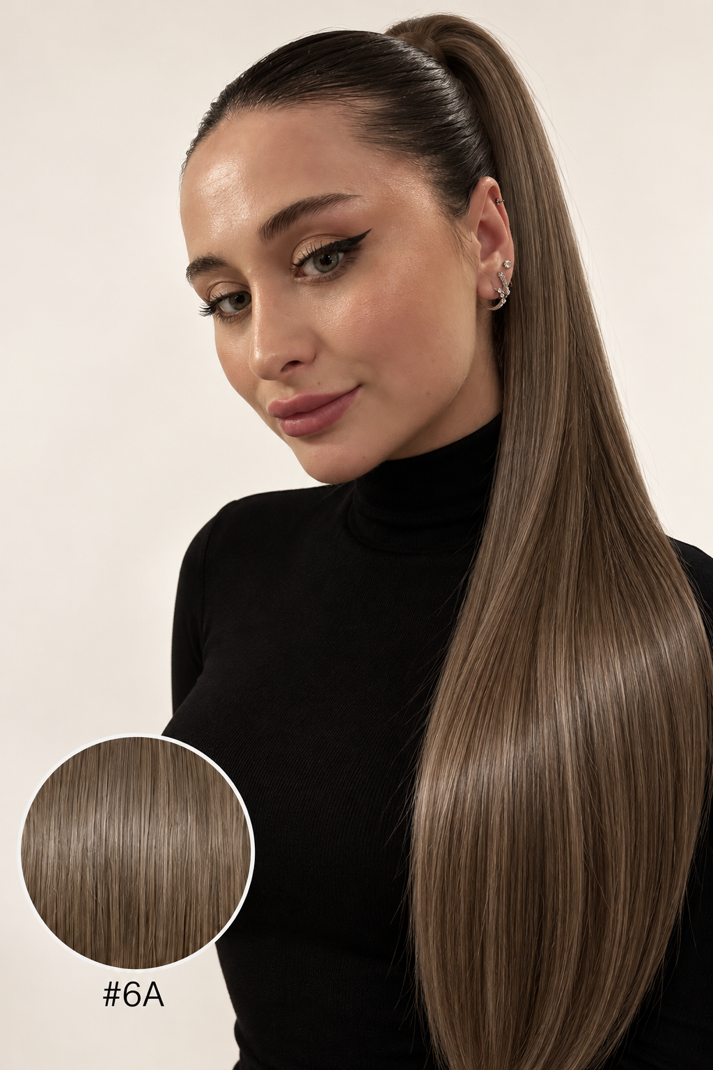 Ponytail Dark nuance #6A, modèle et pastille