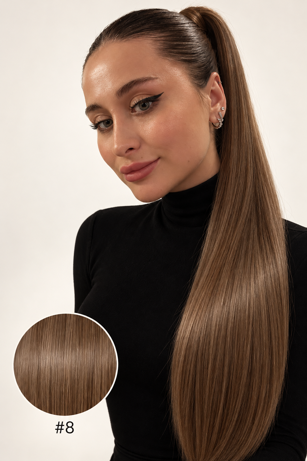 Ponytail Dark nuance #8, modèle et pastille