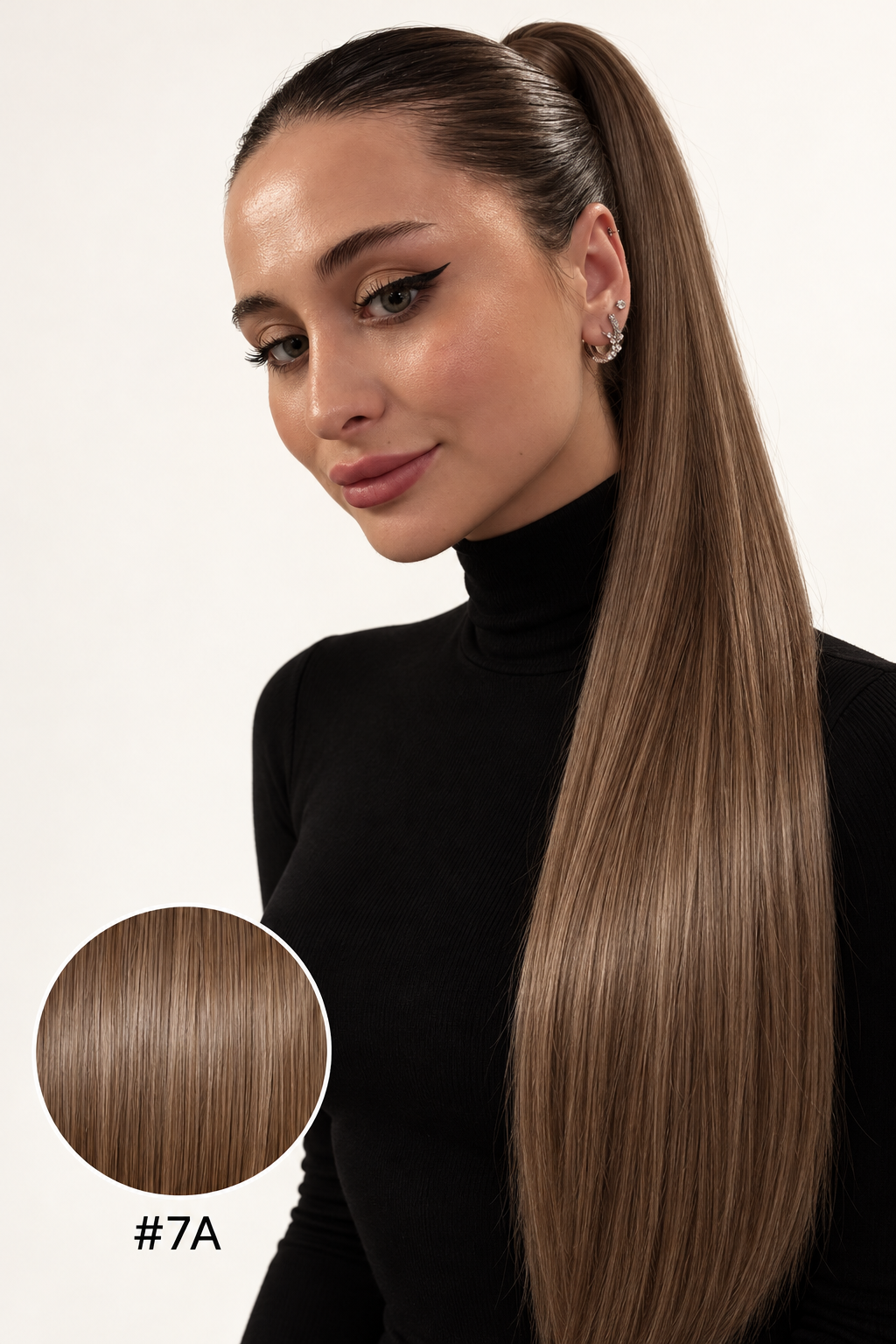 Ponytail Dark nuance #7A, modèle et pastille