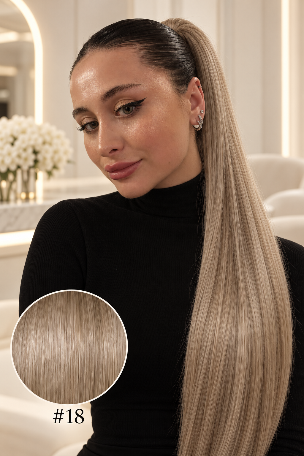 Ponytail Light nuance #18, modèle et pastille