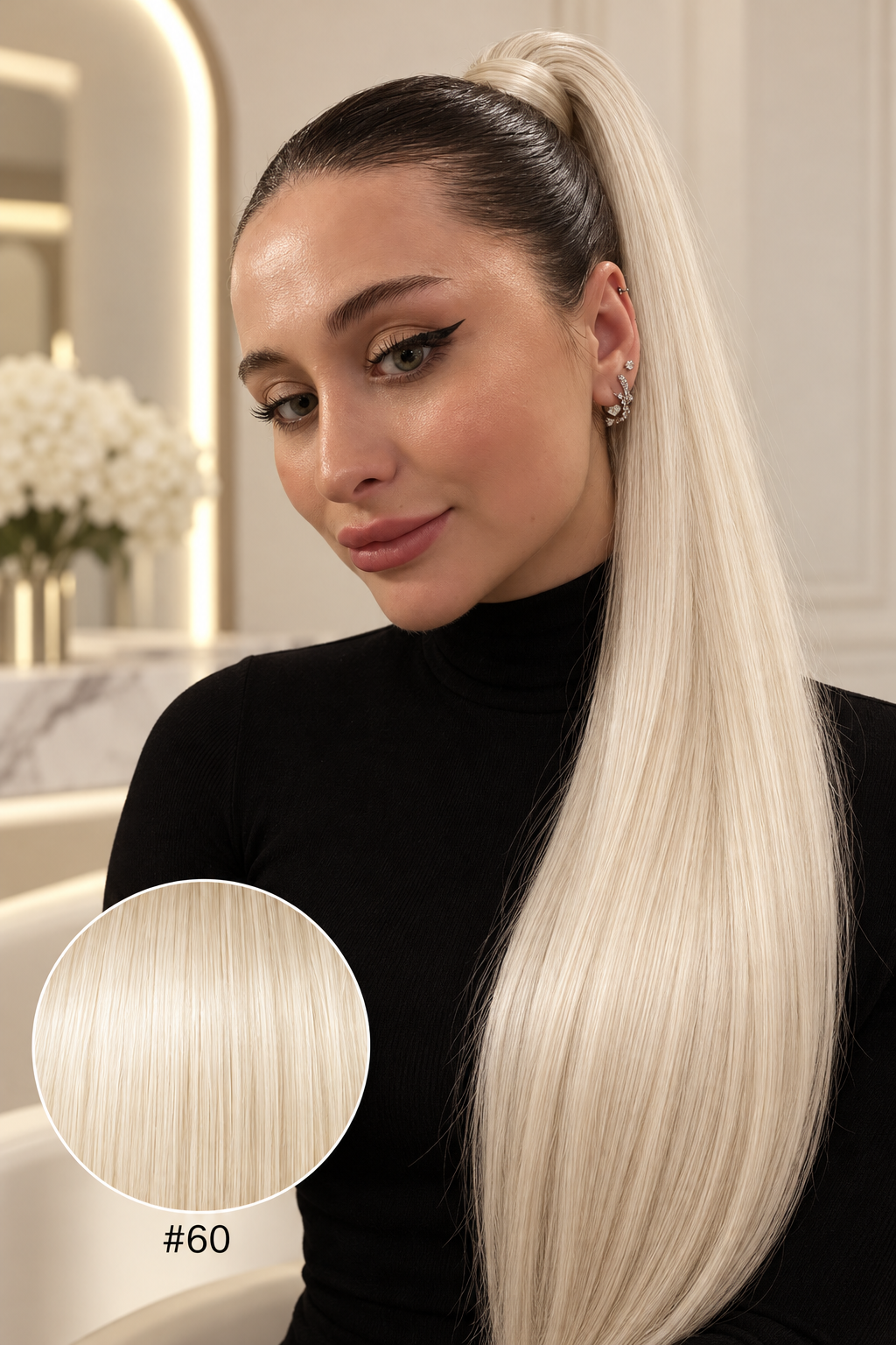 Ponytail Light nuance #60, modèle et pastille