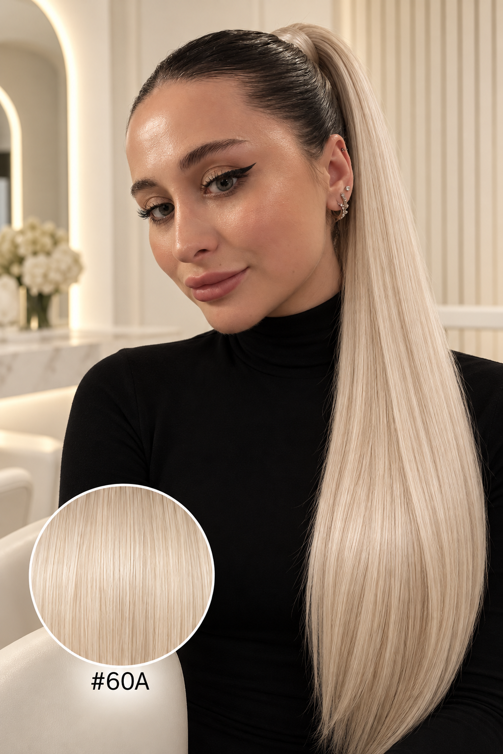 Ponytail Light nuance #60A, modèle et pastille