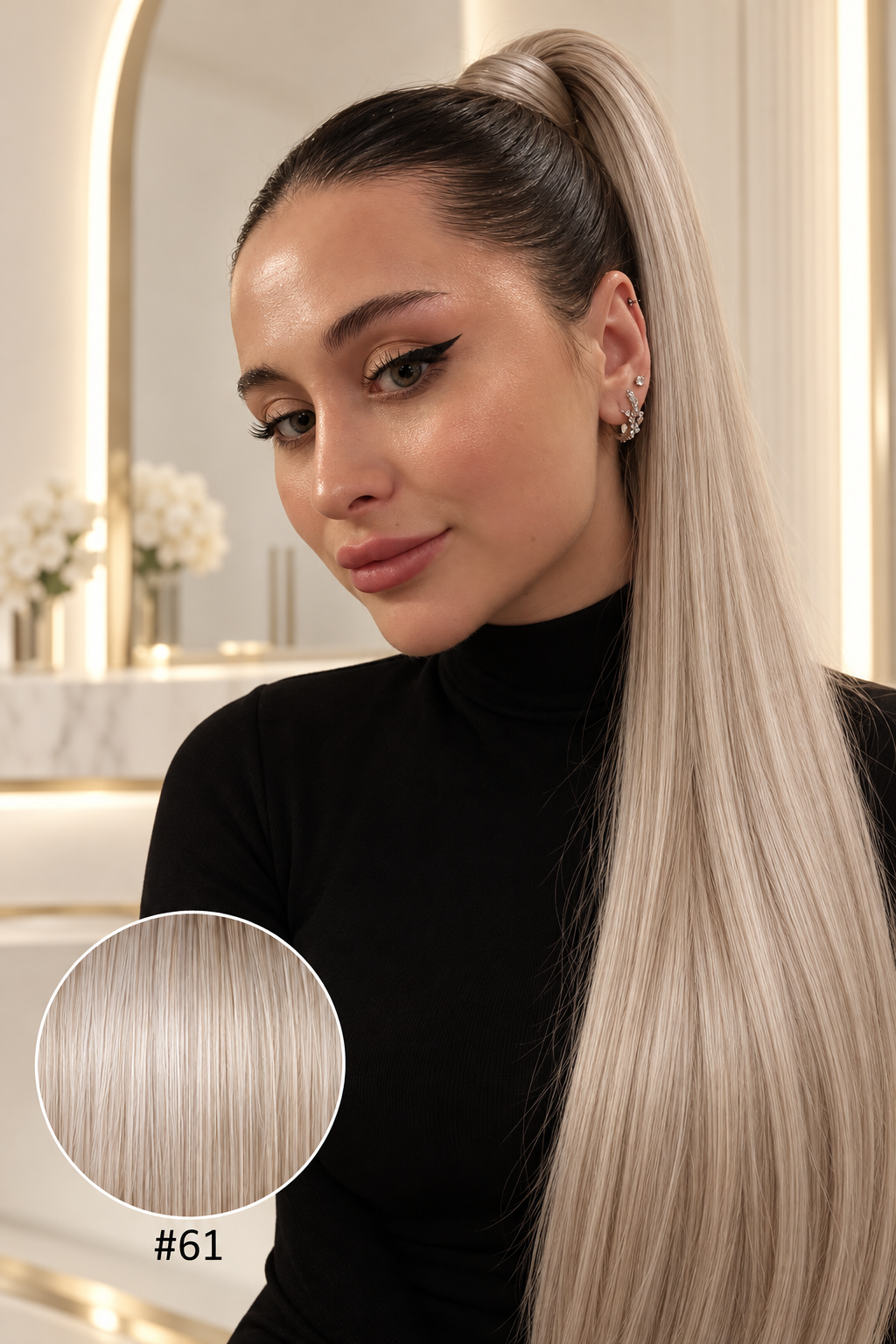 Ponytail Light nuance #61, modèle et pastille