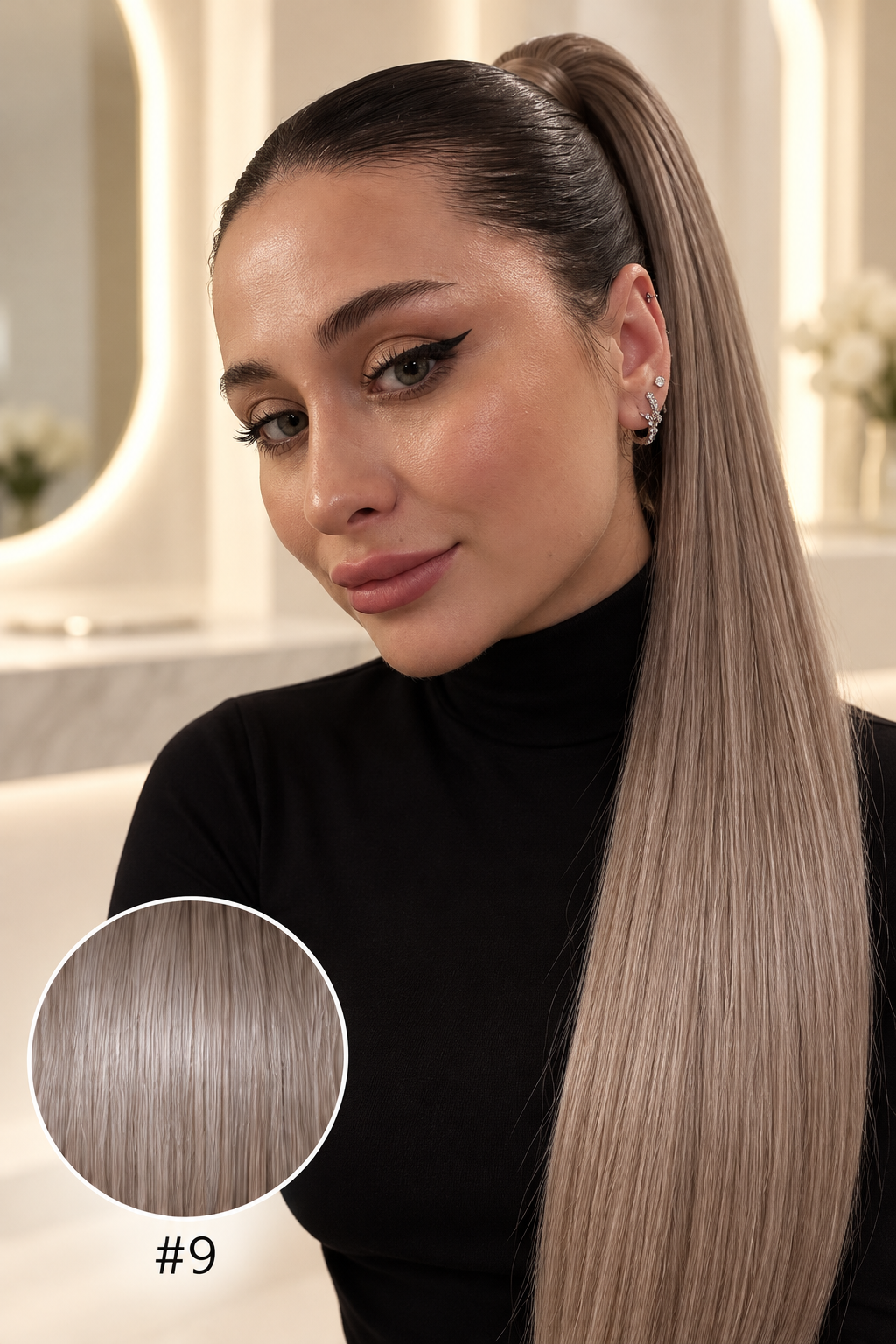 Ponytail Light nuance #9, modèle et pastille