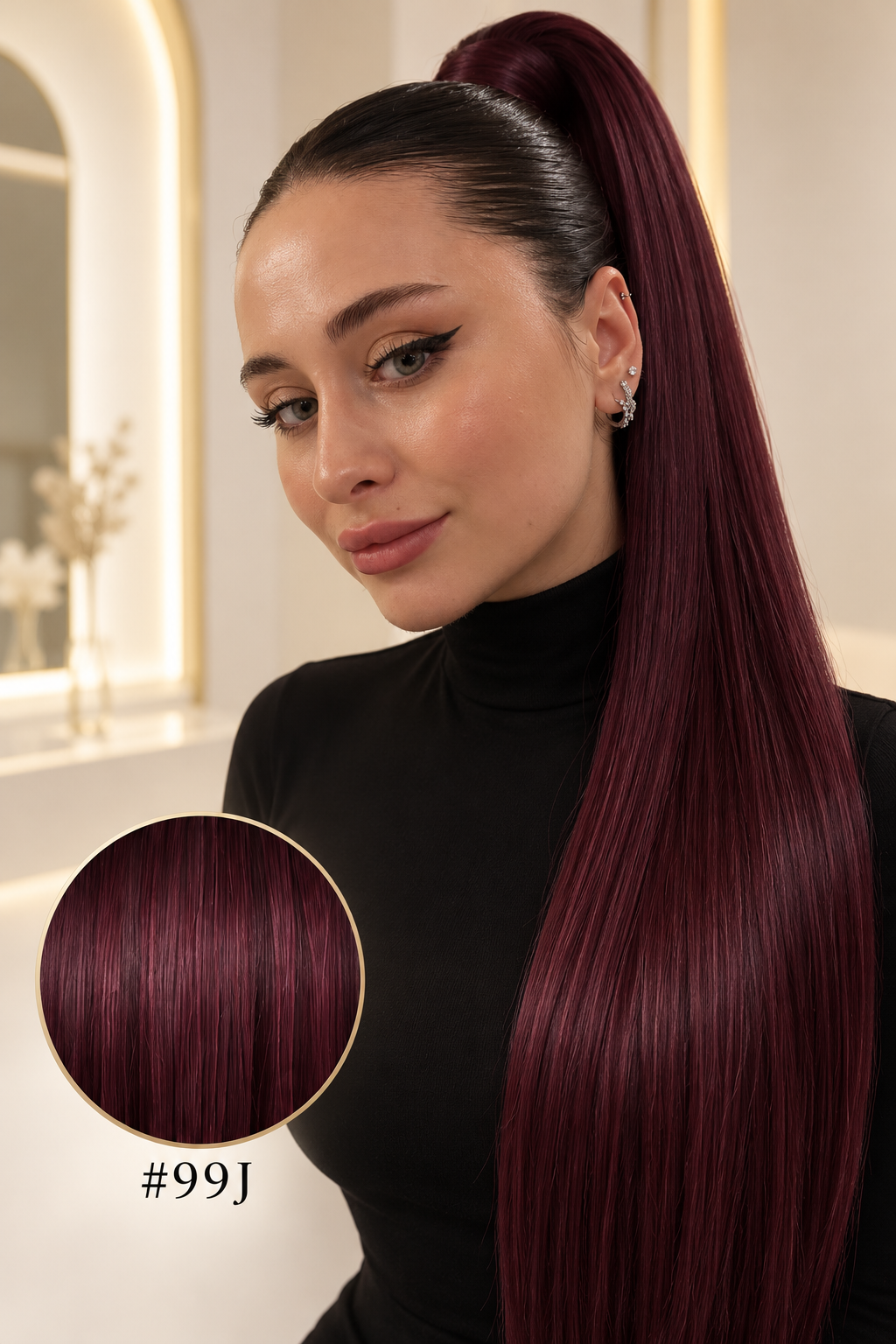 Ponytail Light nuance #99J, modèle et pastille