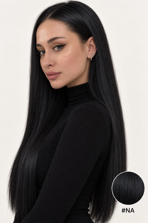 Velours Hair — extensions Dark #NA, cheveux lâchés