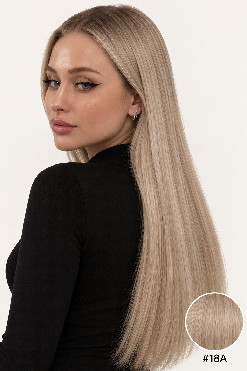 Velours Hair — extensions Light #18A, cheveux lâchés
