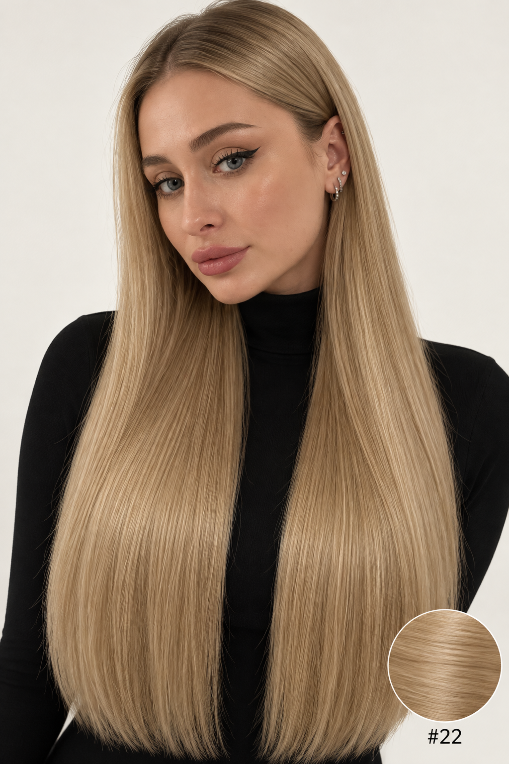 Velours Hair — extensions Light #22, cheveux lâchés