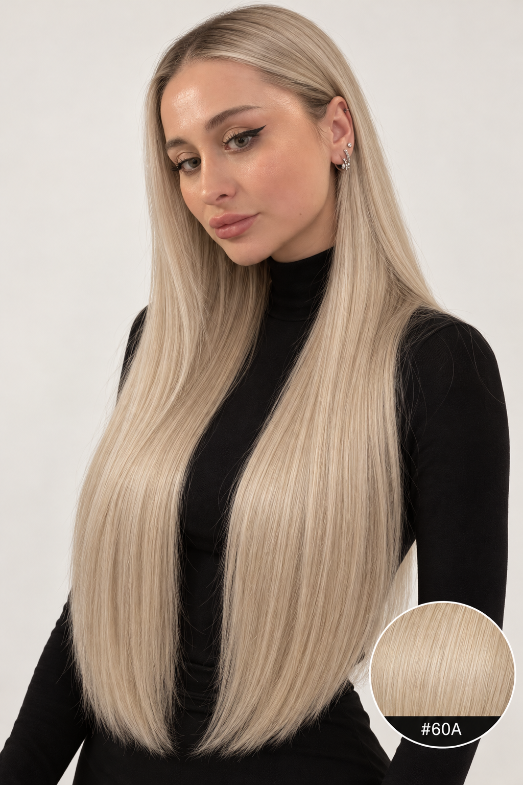 Velours Hair — extensions Light #60A, cheveux lâchés
