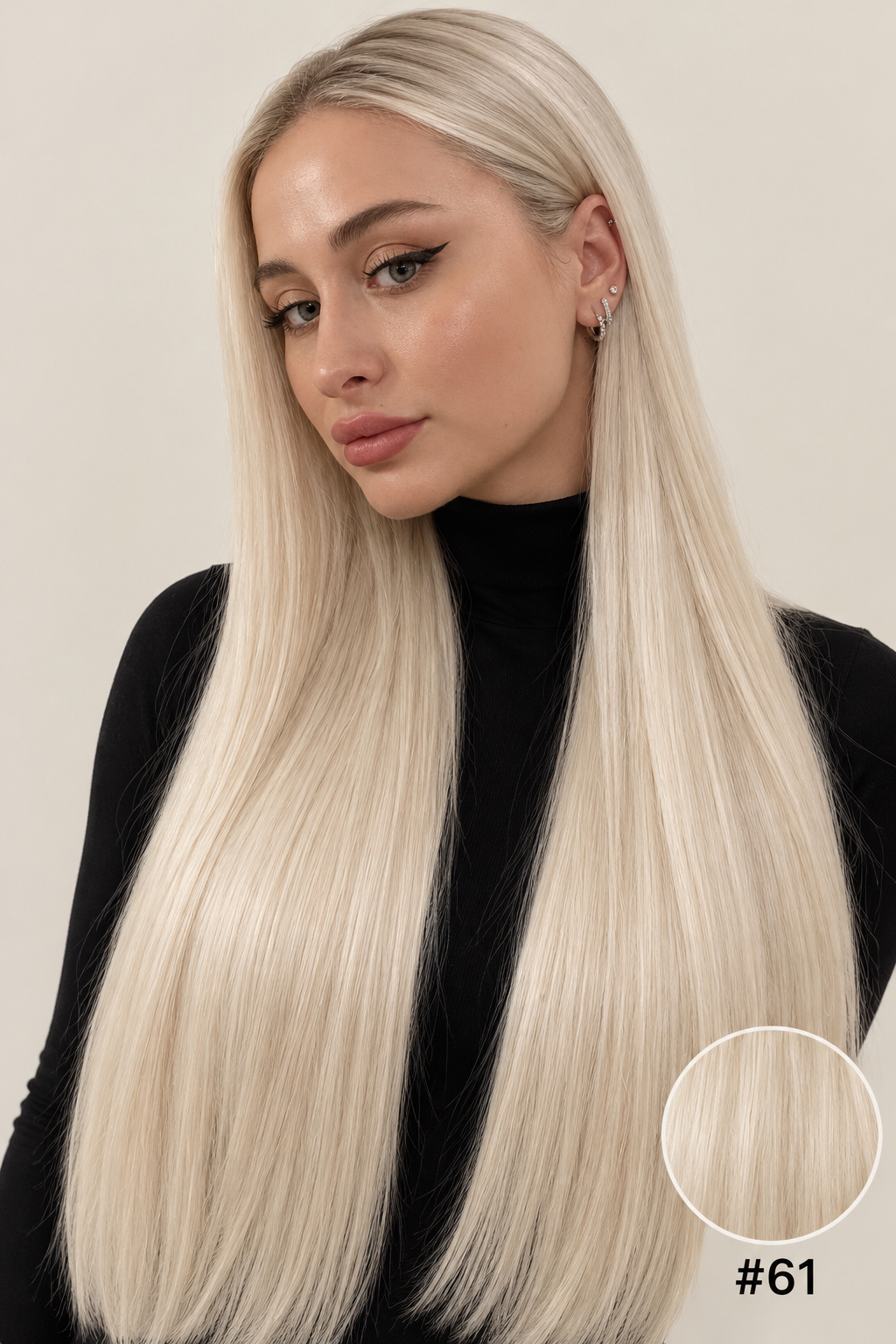 Velours Hair — extensions Light #61, cheveux lâchés