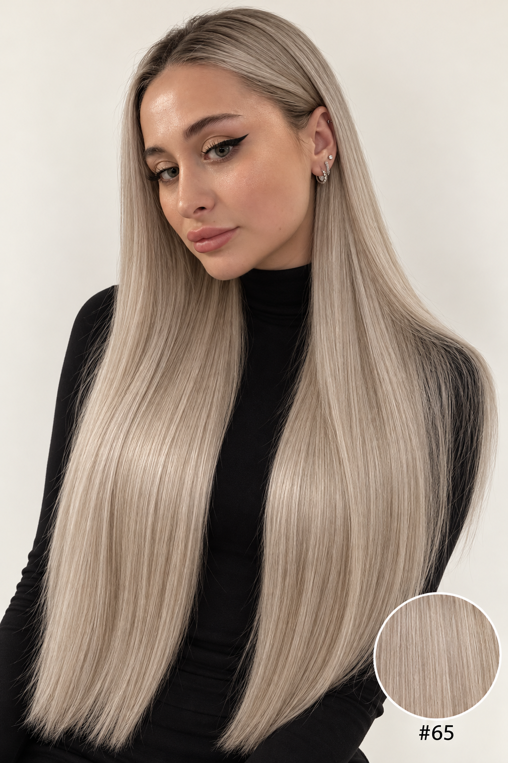Velours Hair — extensions Light #65, cheveux lâchés