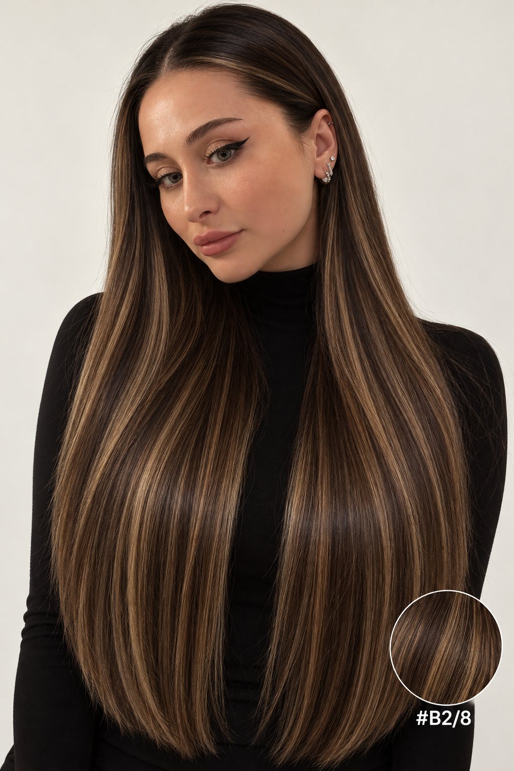 Velours Hair — extensions Ombré #B2/8, cheveux lâchés
