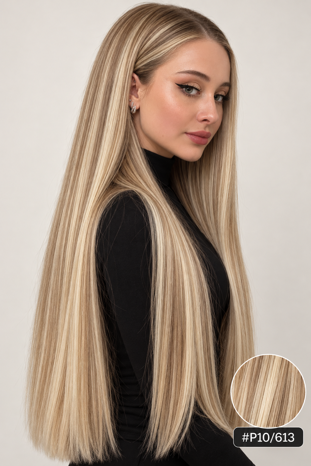 Velours Hair — extensions Ombré #P10/613, cheveux lâchés