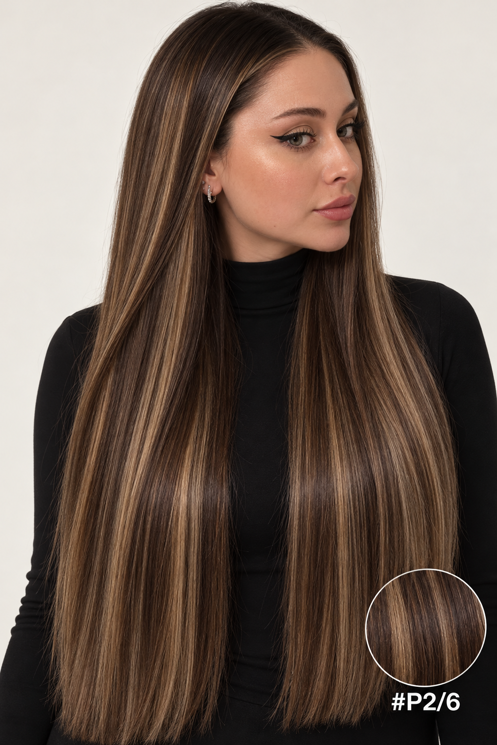 Velours Hair — extensions Ombré #P2/6, cheveux lâchés