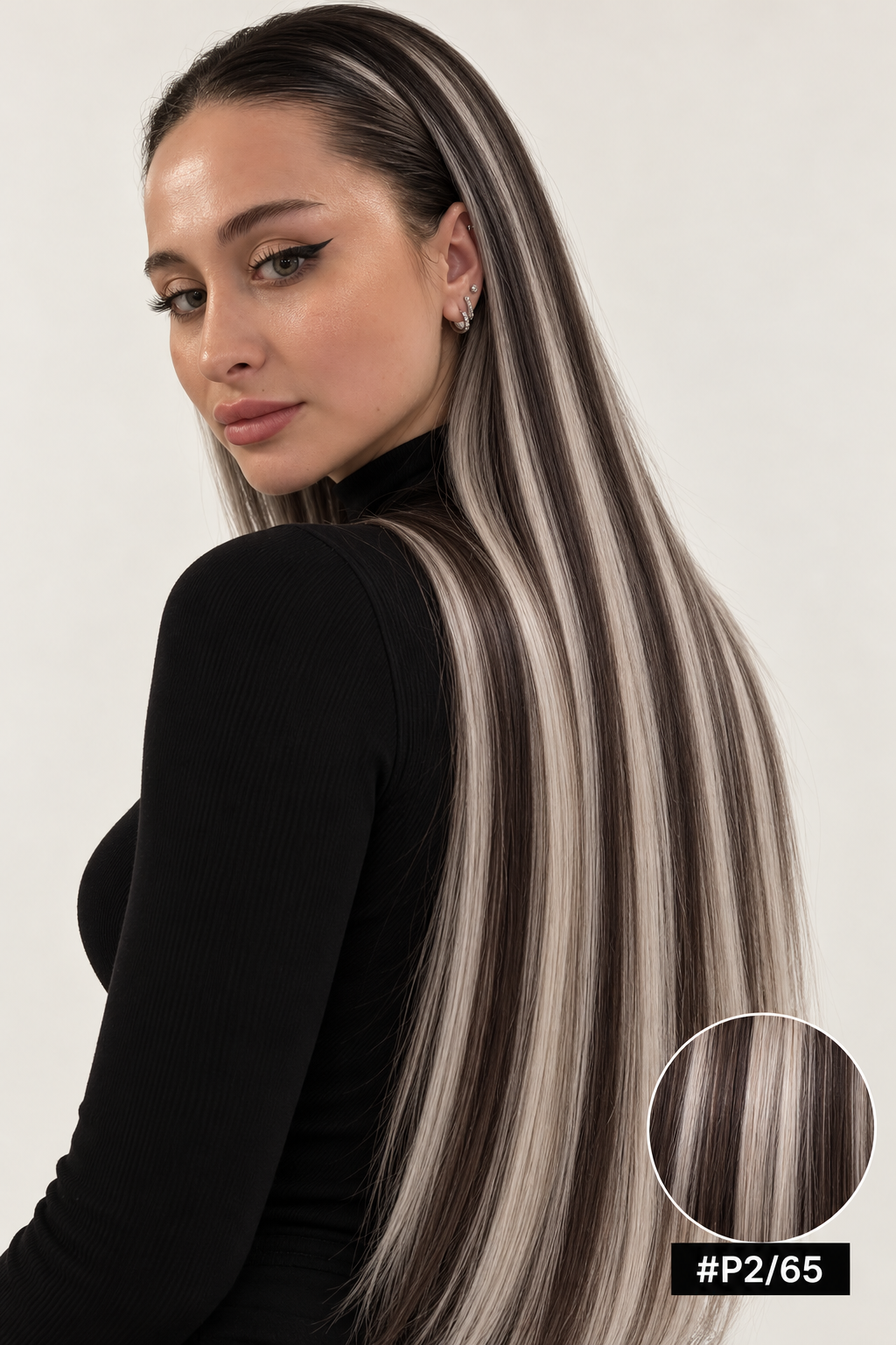 Velours Hair — extensions Ombré #P2/65, cheveux lâchés