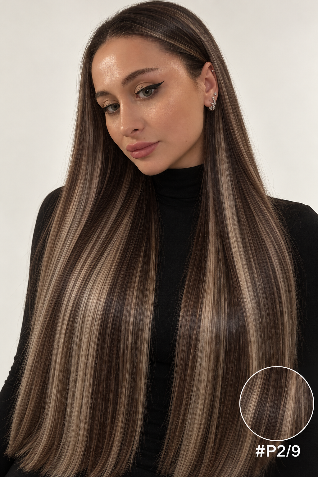 Velours Hair — extensions Ombré #P2/9, cheveux lâchés