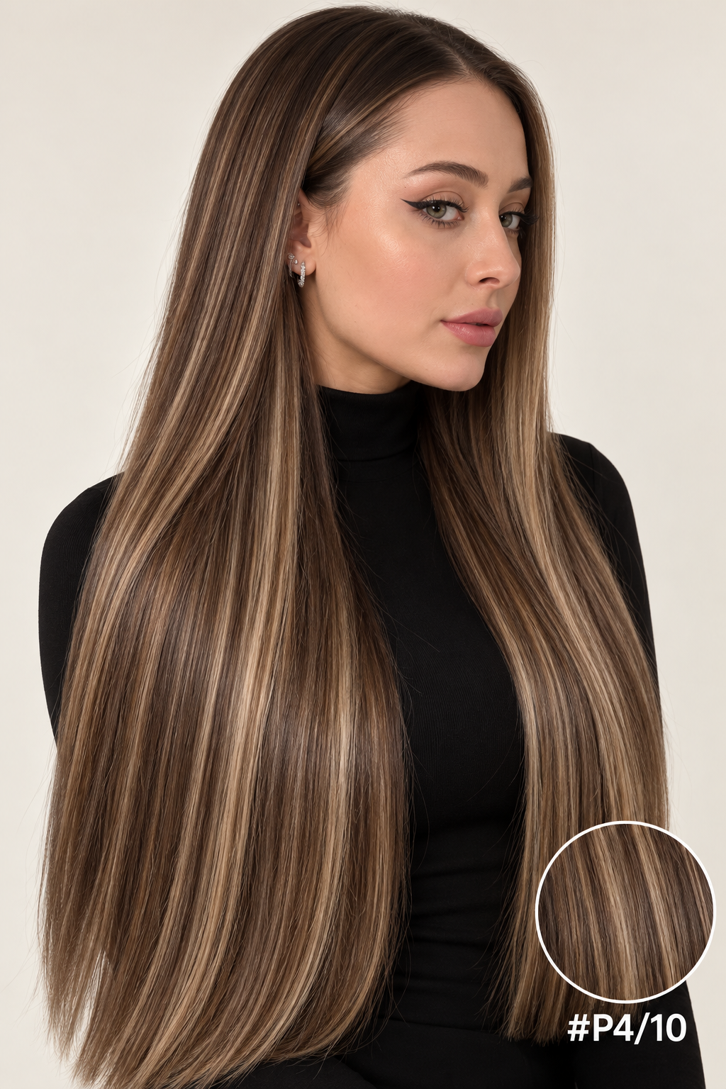 Velours Hair — extensions Ombré #P4/10, cheveux lâchés