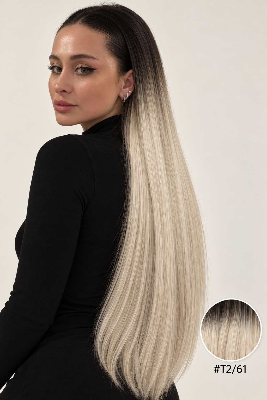 Velours Hair — extensions Ombré #T2/61, cheveux lâchés