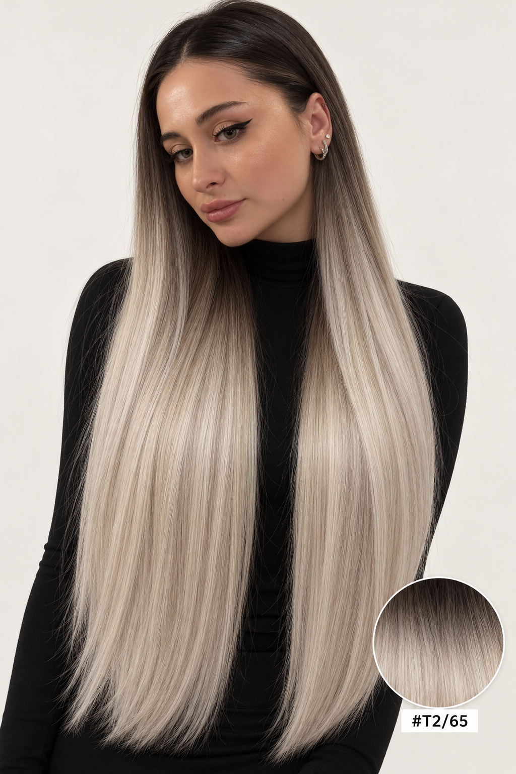 Velours Hair — extensions Ombré #T2/65, cheveux lâchés