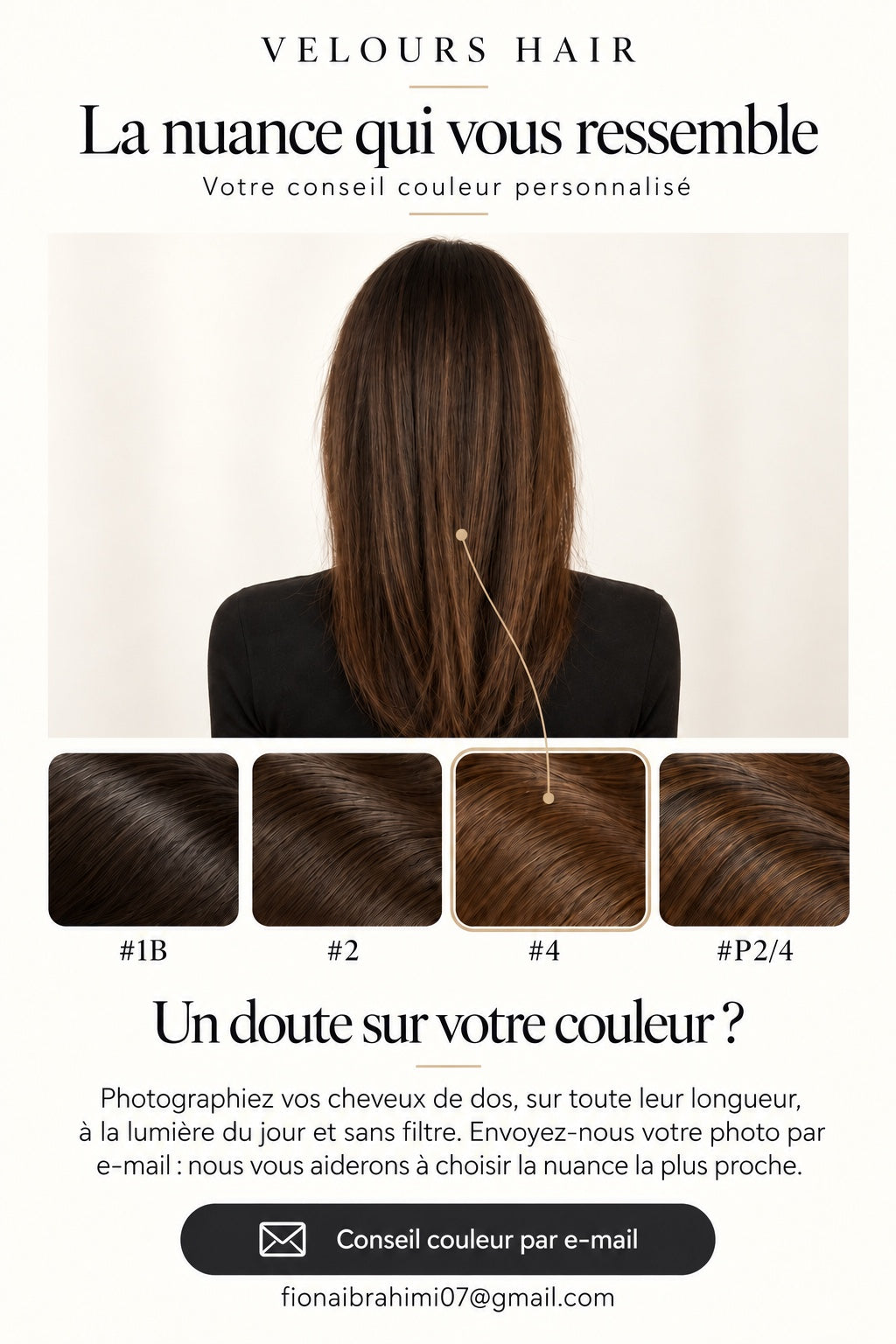 Velours Hair – Conseil couleur personnalisé par e-mail