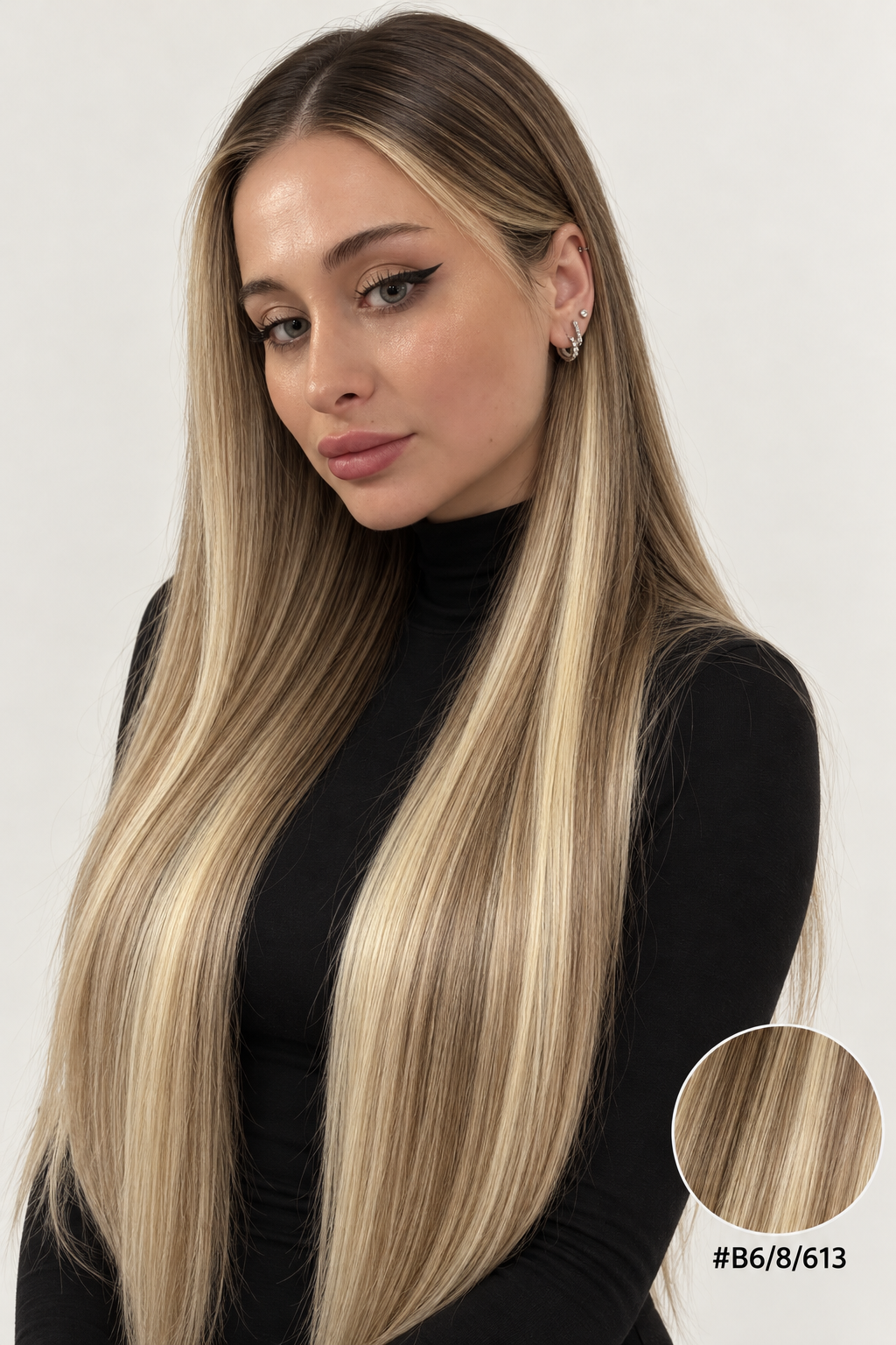 Velours Hair – B6/8/613 – extensions lisses cheveux lâchés – portrait Fiona
