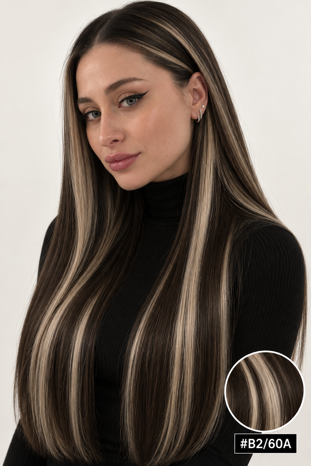Velours Hair — Ombré #B2/60A, visage Fiona, cheveux lisses détachés