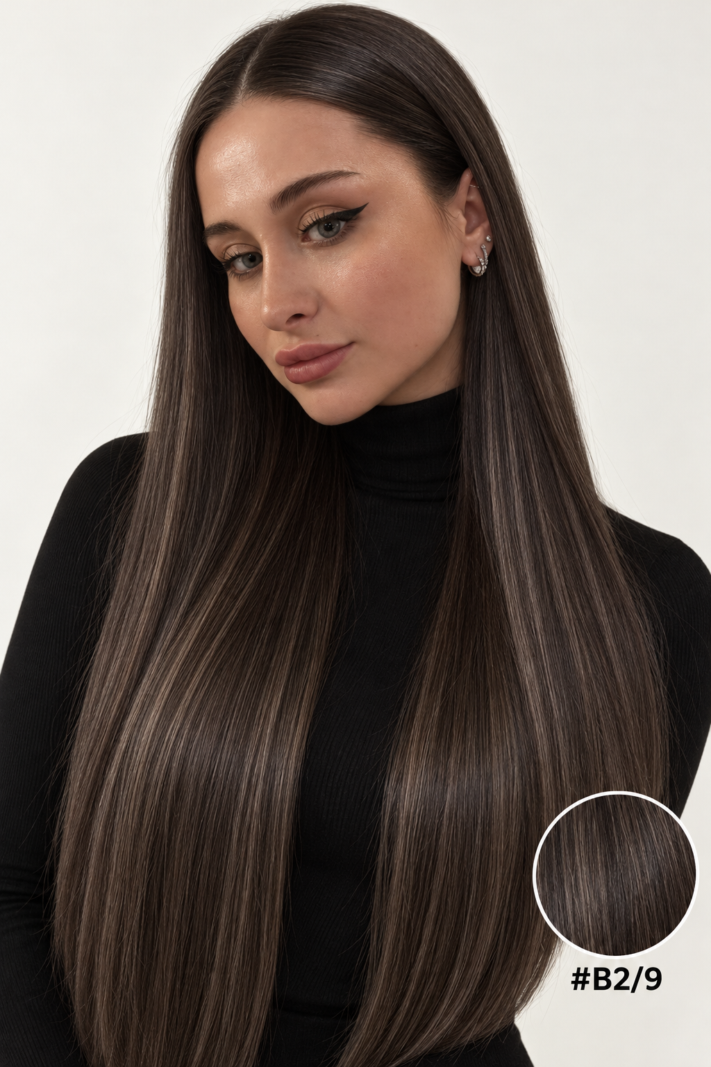 Velours Hair — Ombré #B2/9, visage Fiona, cheveux lisses détachés