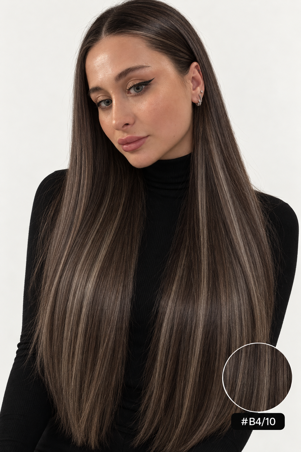 Velours Hair — Ombré #B4/10, visage Fiona, cheveux lisses détachés
