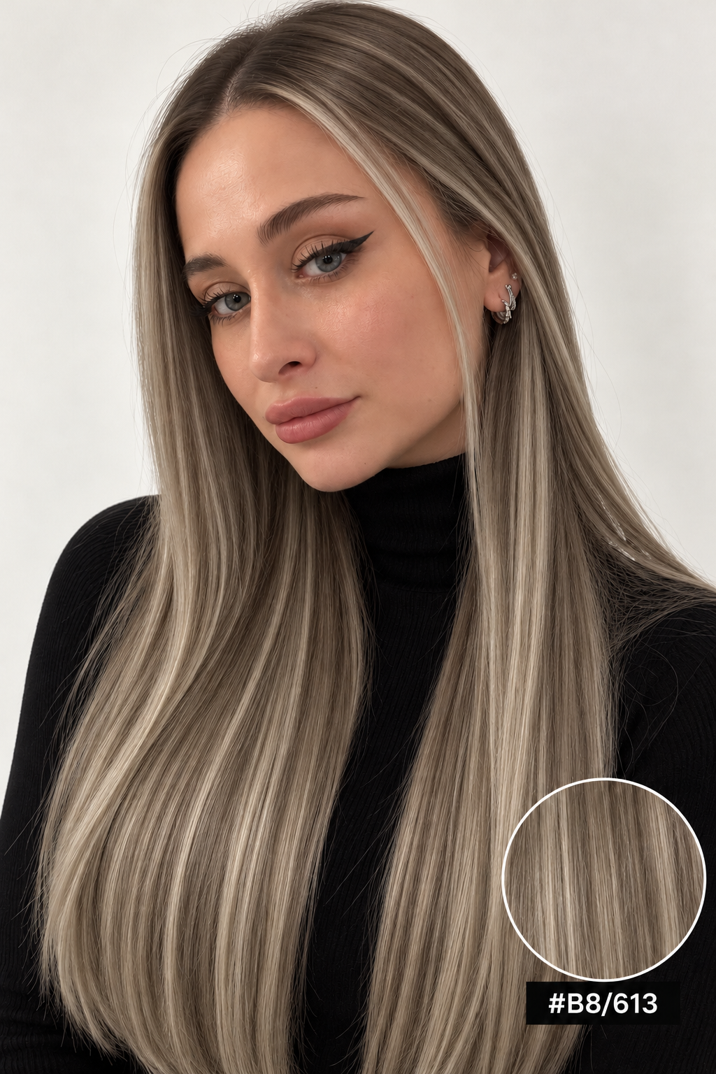 Velours Hair — Ombré #B8/613, visage Fiona, cheveux lisses détachés