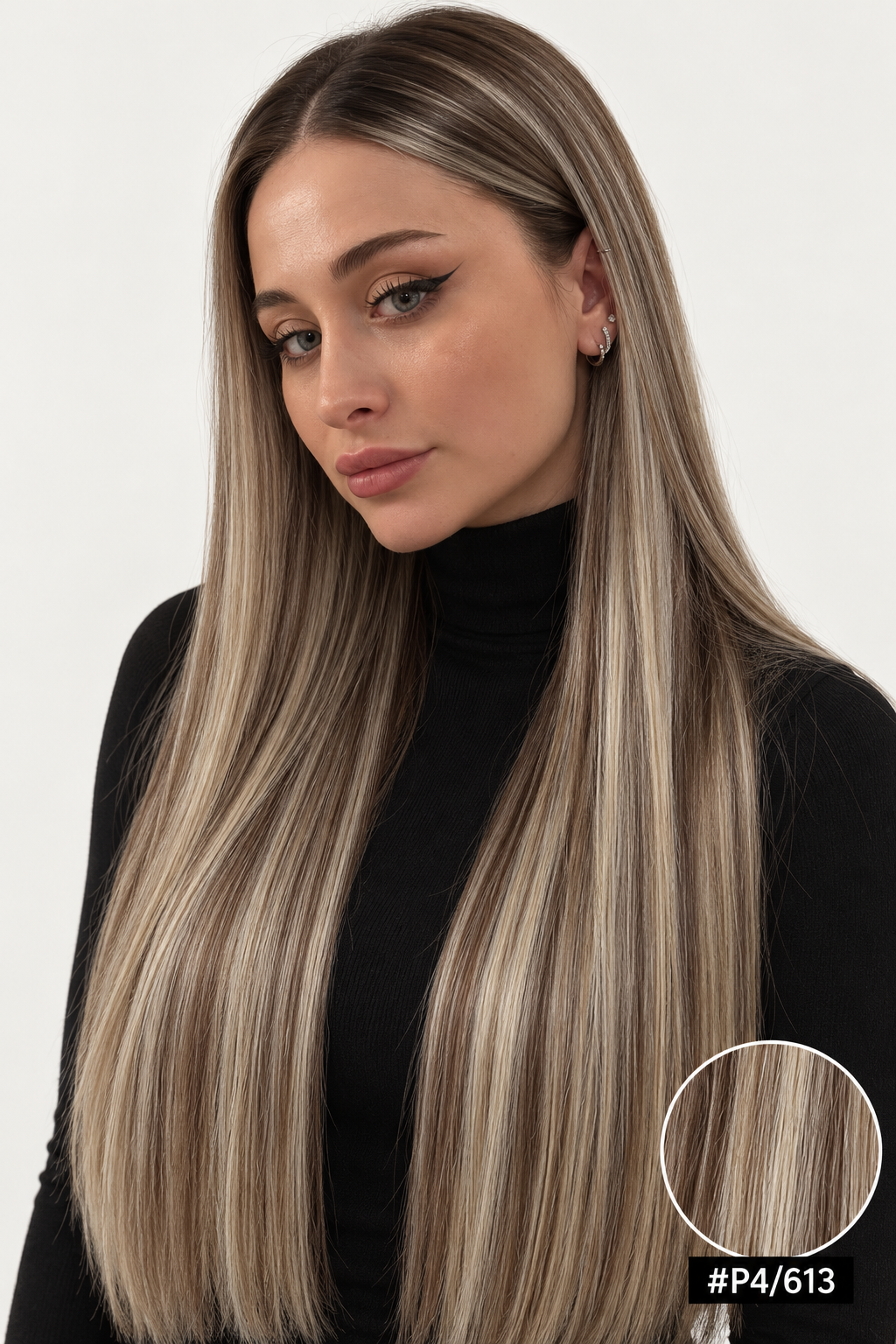 Velours Hair — Ombré #P4/613, visage Fiona, cheveux lisses détachés