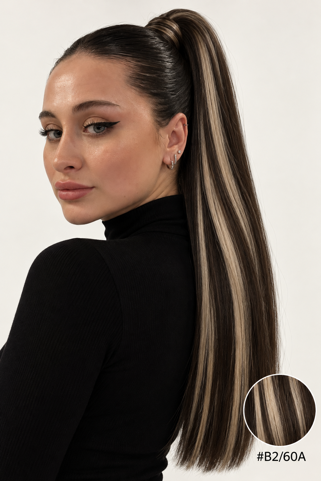 Velours Hair — Ombré #B2/60A, visage Fiona, queue de cheval attachée