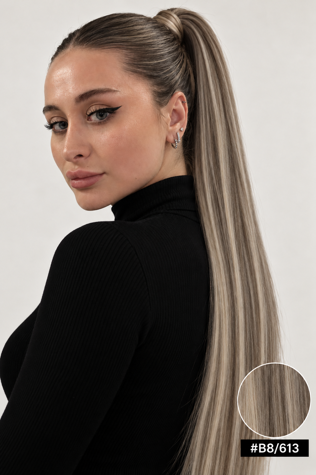 Velours Hair — Ombré #B8/613, visage Fiona, queue de cheval attachée