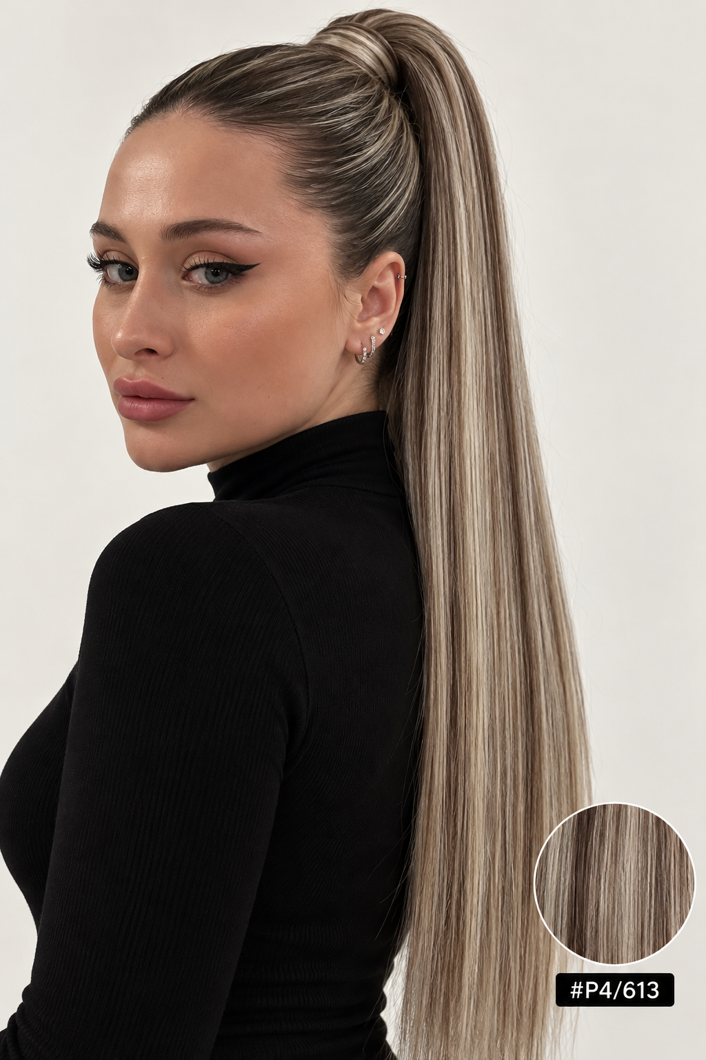 Velours Hair — Ombré #P4/613, visage Fiona, queue de cheval attachée