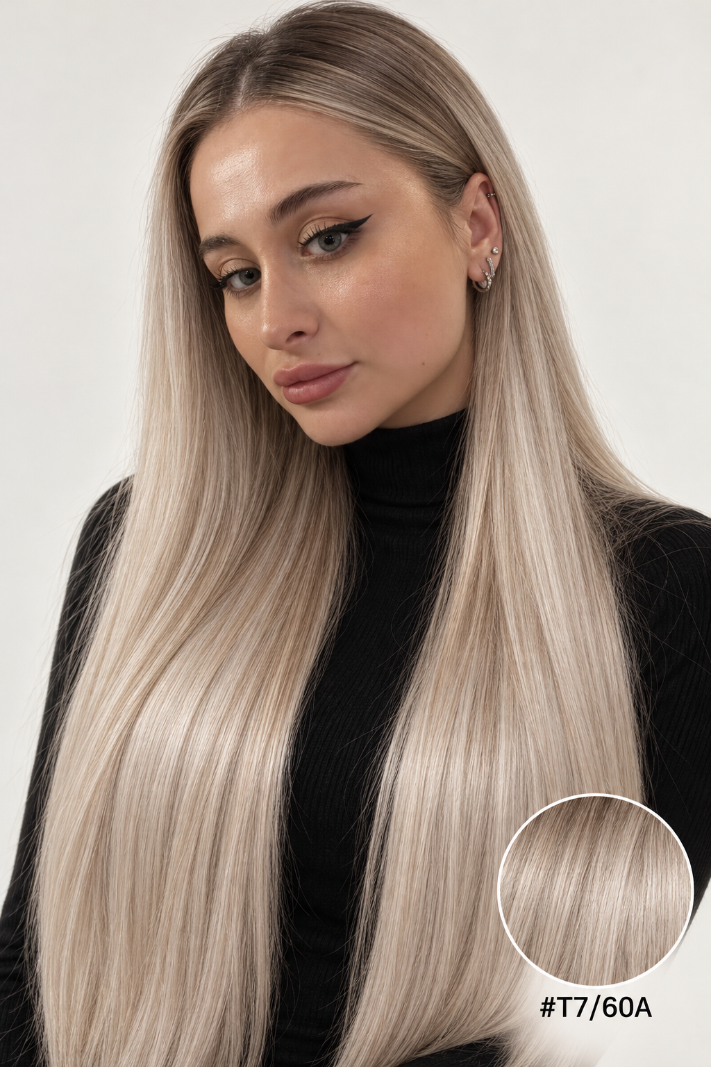 Velours Hair — Ombré #T7/60A, visage Fiona, cheveux lisses détachés