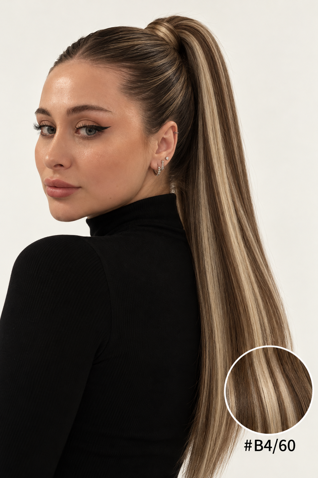 Velours Hair — Ombré #B4/60, visage Fiona, queue de cheval attachée
