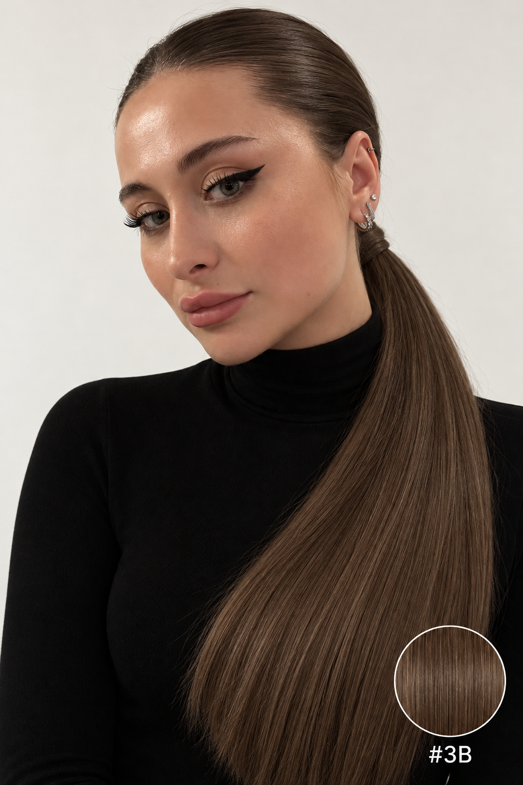 Ponytail dark nuance #3B — couleur corrigée